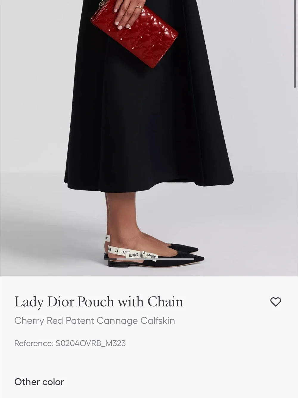 Dior Red Quilted Patent Chain Pouch